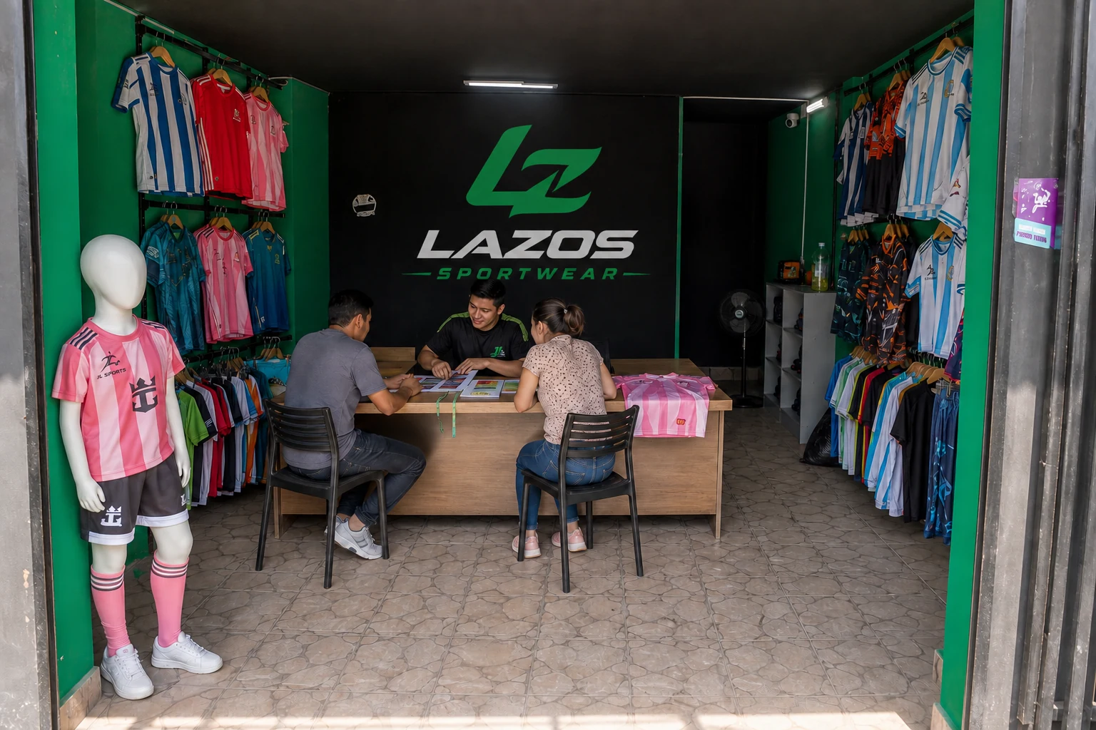 Tienda referencial de LAZOS Sportwear para atención de pedidos personalizados
